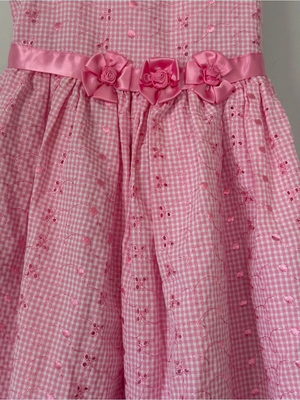 Jessica Ann Girl’s Pink & White Eyelet Dress Sz. 4